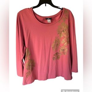 Lark Lane XL Top, Salmon with gold embellishment